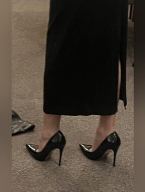 Classic High Gloss Black Patent Italian Leather Pointed-Toe Heels